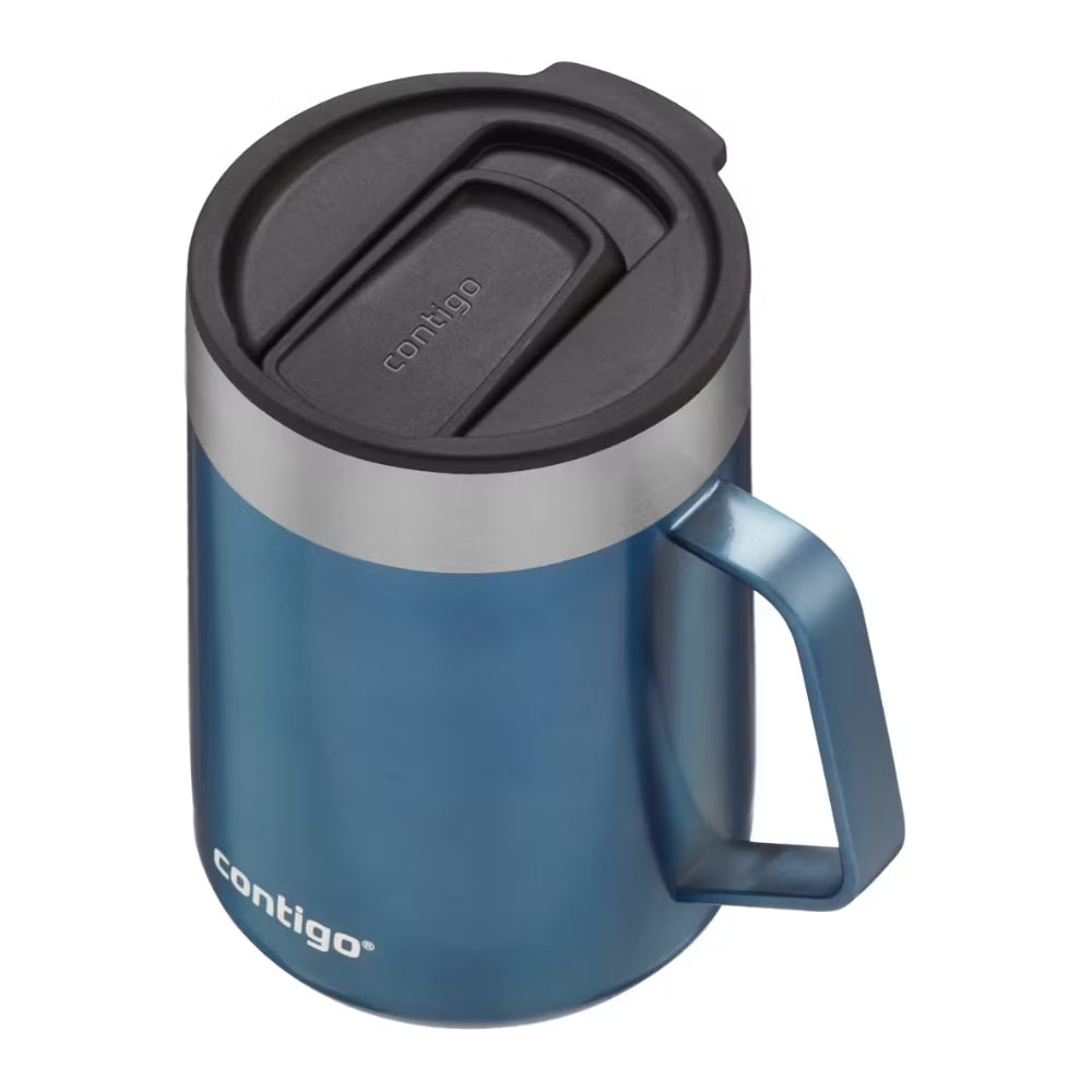 Taza Contigo Streeterville Mug de Acero Inoxidable con agarrador de 14oz 414ml color Blue Corn 2144598