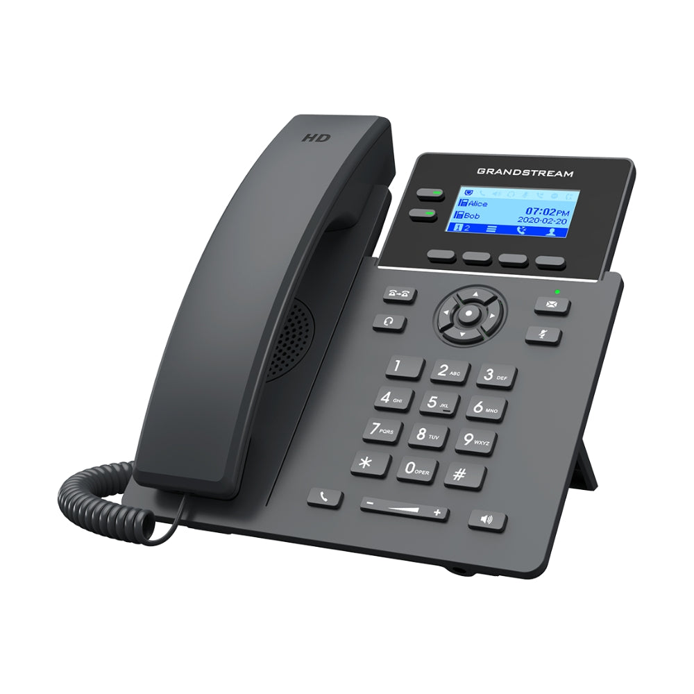 Telefono IP Grandstream 2 Lineas 4 Cuentas SIP 2 Puertos Ethernet Gigabit 802.3AF Pantalla LCD Audio HD Conferencia 5 Vias No Incluye Adaptador GRP2602P