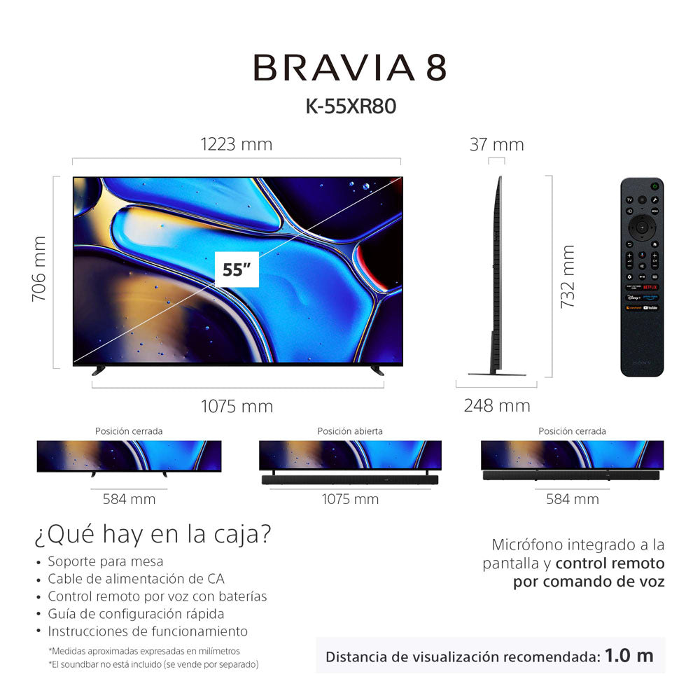 LED 55" Smart TV Sony Bravia 8 4K HDR K-55XR80