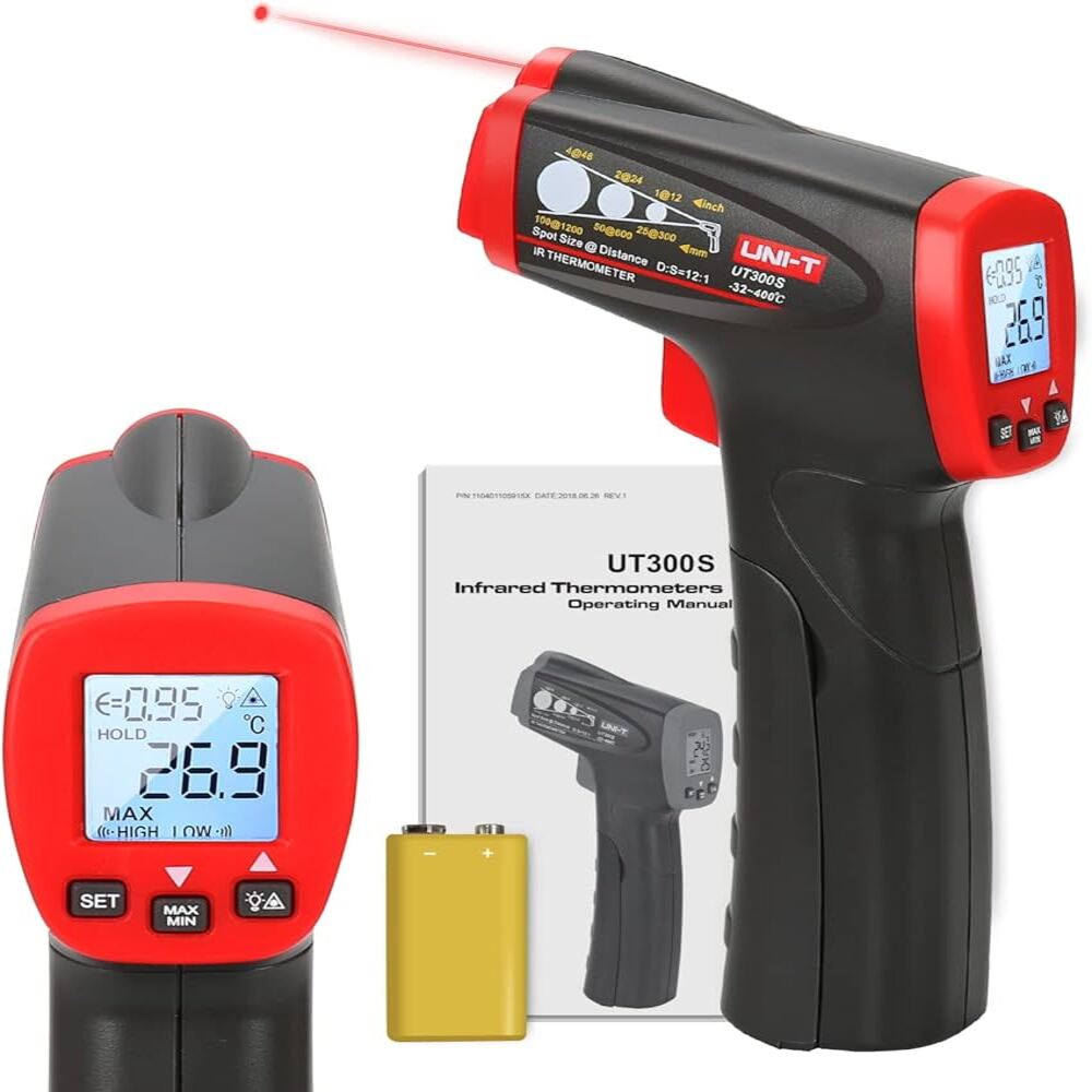 Termometro Infrarrojo Uni-t de -32C a +400C Resolucion de 0.1C Exactitud ± 2%  UT300S