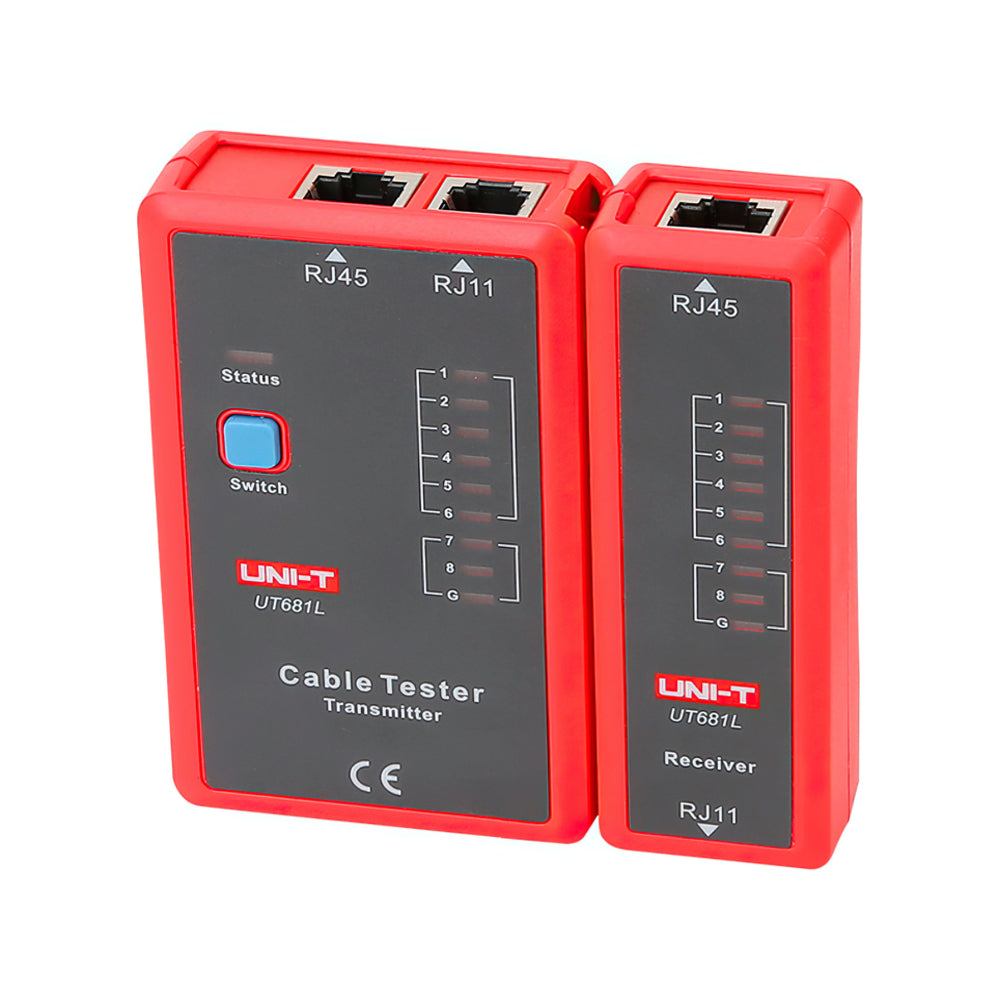 Tester para Cable de Red Uni-t RJ45 y RJ11 Detecta Rotura de Circuito Circuito Abierto y Cruzado UT681L
