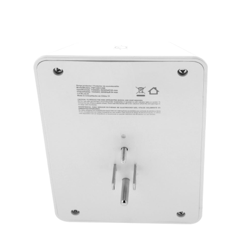 Tomacorriente Forza 6 tomas NEMA Con Protector de Sobretension Luz nocturna y 2 Puertos USB-A FWT-6201USB