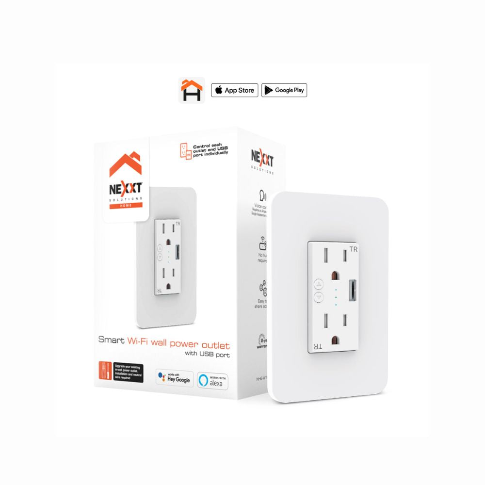 Tomacorriente de Pared Inteligente con Puerto USB y Conexión Wi-Fi Nexxt