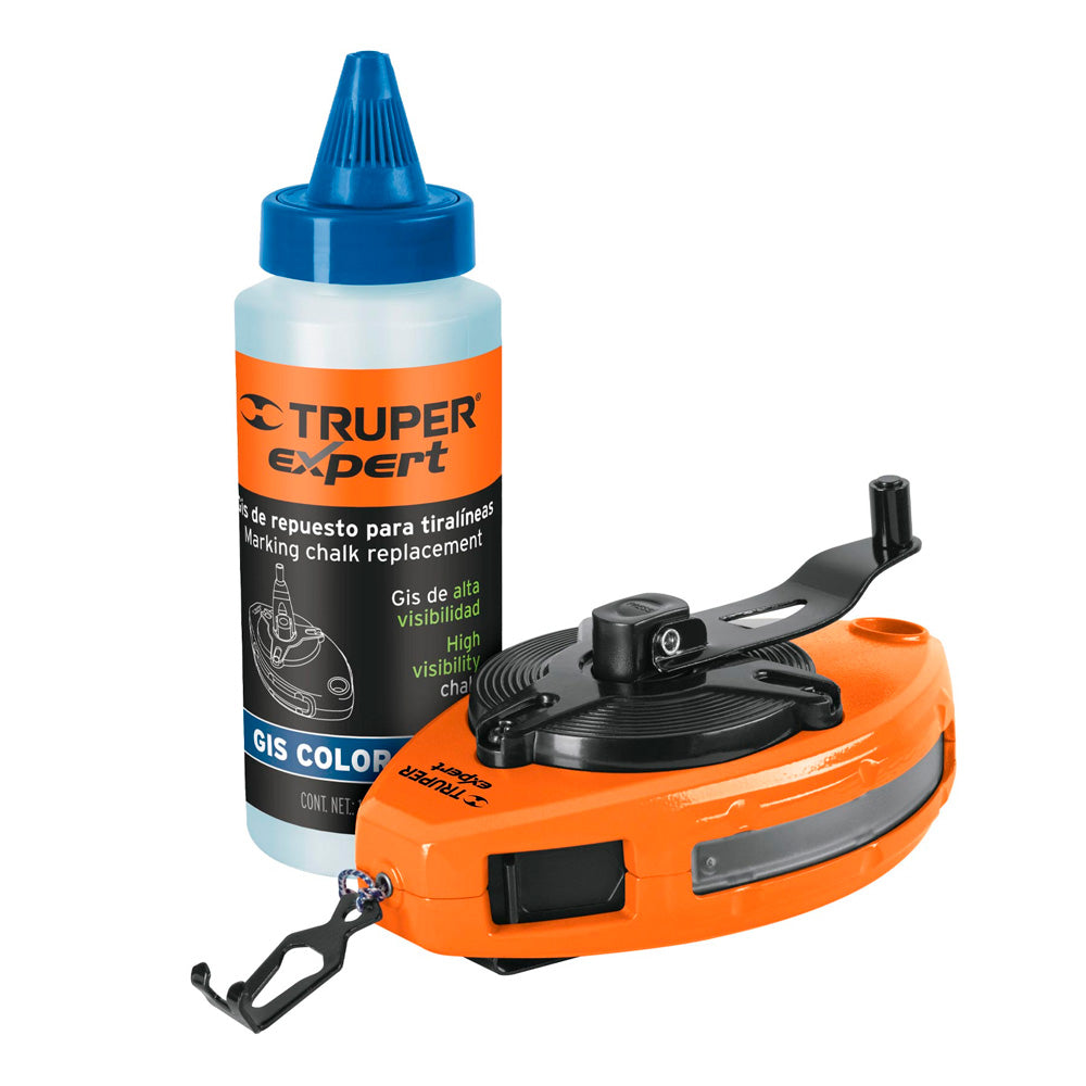 Trazalíneas Truper Expert Metálico con Gis Uso Rudo 30 m 100 ft