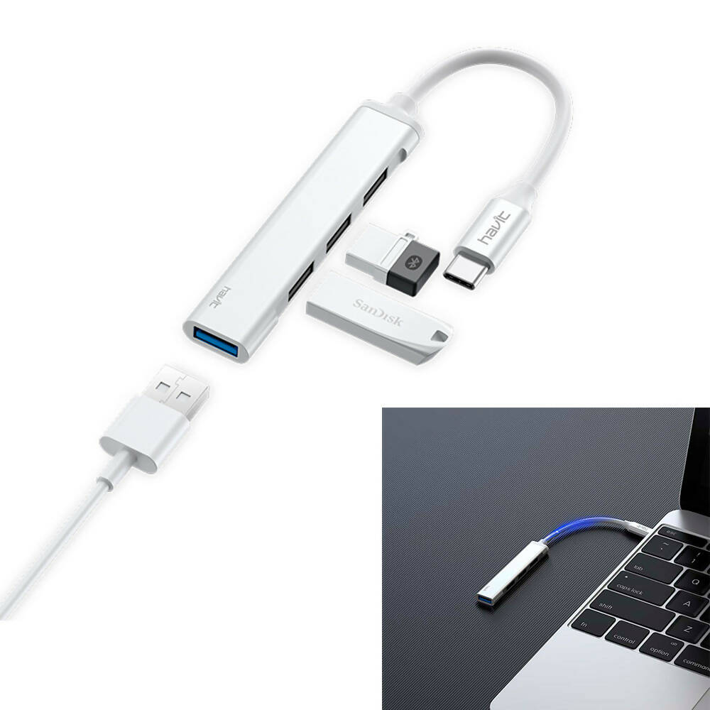 USB Hub Havit SB41 de Aluminio