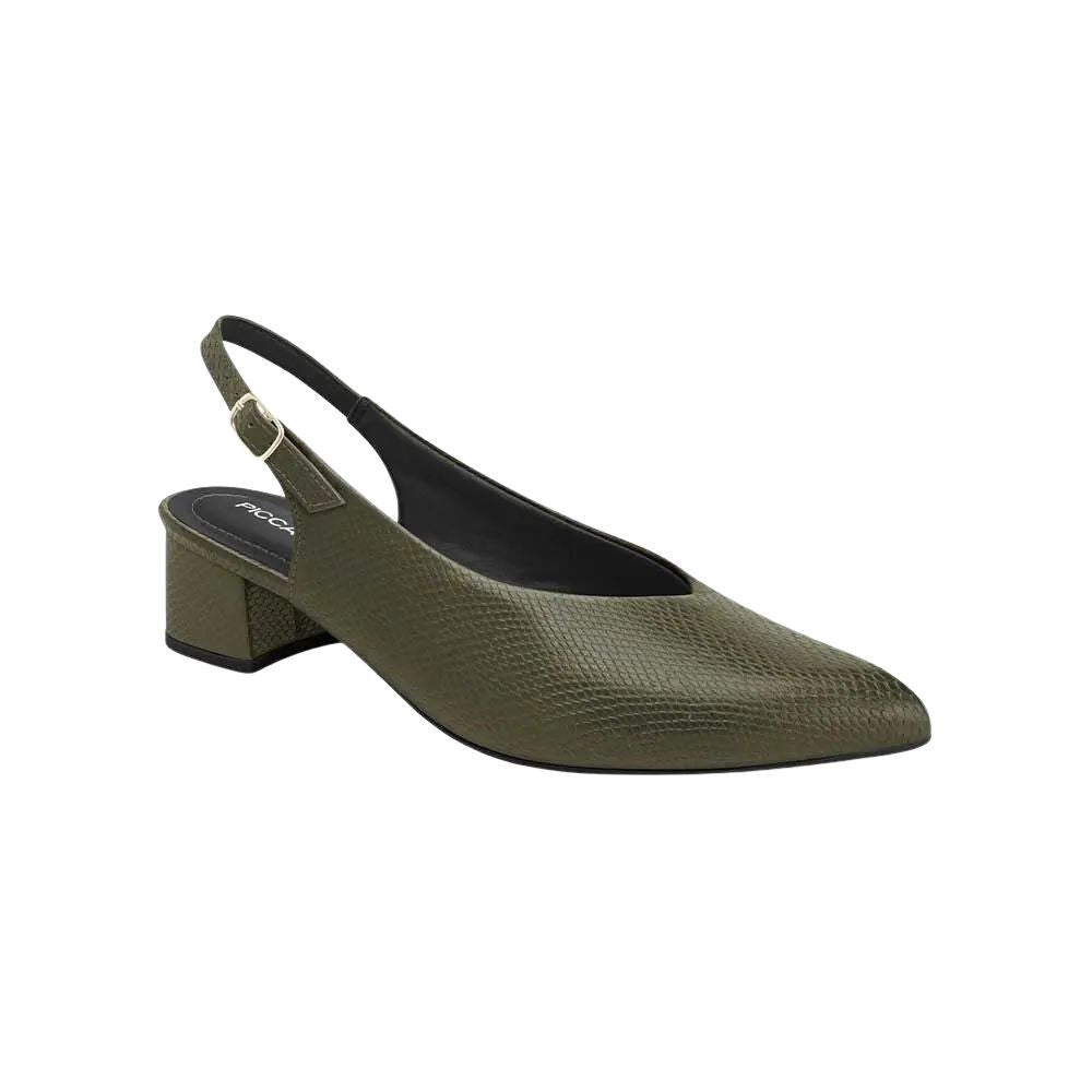 Zapato Slingback Piccadilly Taci Color Verde Militar