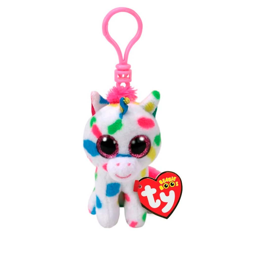 Llavero Ty Beanie Boos Harmonie Plush Clip Unicorn White