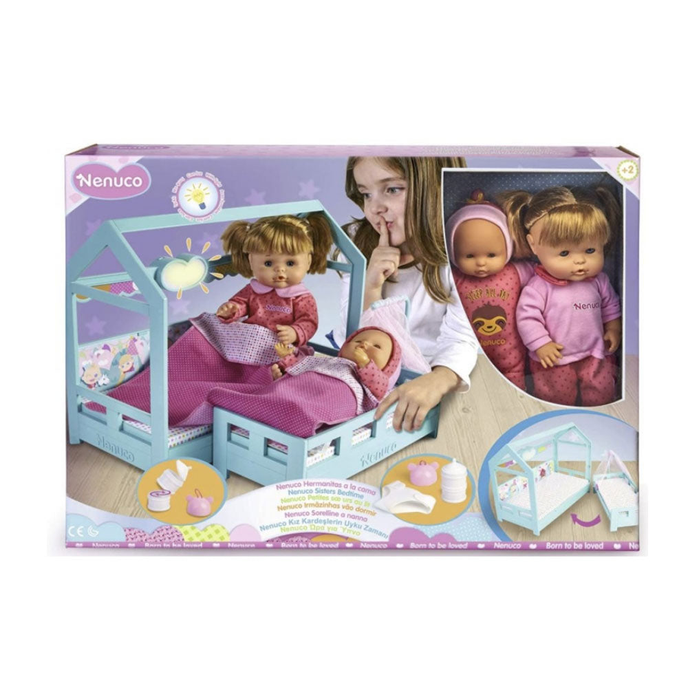 Muñeca Famosa Hermanitas a la Cama
